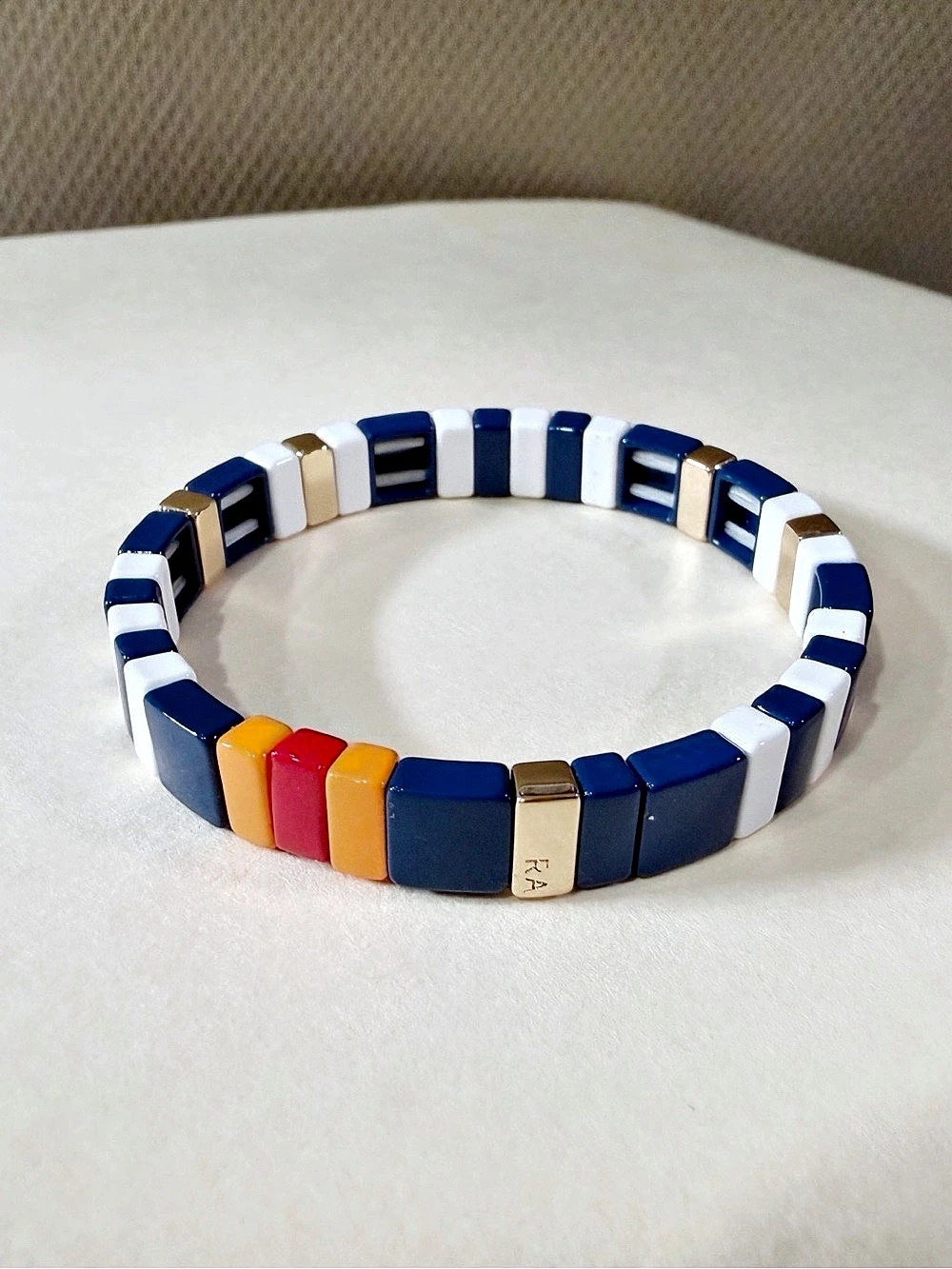 Roxanne Assoulin Color Block Bracelet in Blue & White